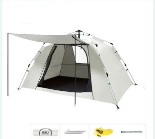Foldable Automatic Thickening Sunscreen Wild Picnic Home Full Set Camping Tent (Option: Rice white23-3 Style)