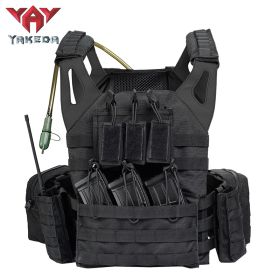 Outdoor CS Field Equipment JPC Tactical Vest Lightweight Camouflage Training Vest (Color: Black)