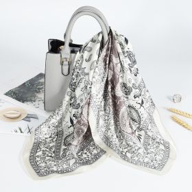 Women's Vintage Cashew Printed Scarf (Option: Silver Gray-70X70CM)