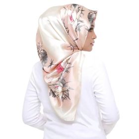 Silk Scarf 90cm Satin Malay Casual Scarf (Option: Style 3)