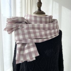 British Classic Cashmere Dual-use Scarf (Option: GHY58 Light Purple-70x200cm)