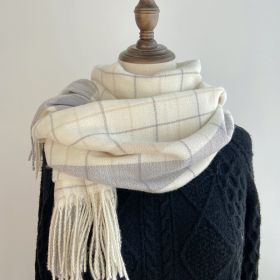 British Classic Cashmere Dual-use Scarf (Option: GHY22 White-70x200cm)