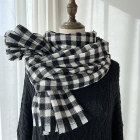 British Classic Cashmere Dual-use Scarf (Option: GHY58 Black And White-70x200cm)