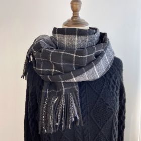 British Classic Cashmere Dual-use Scarf (Option: GHY22 Black-70x200cm)