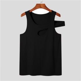 Spring And Summer Sexy New Cross-border Men's Personalized Off-the-shoulder Vest (Option: Black-M)