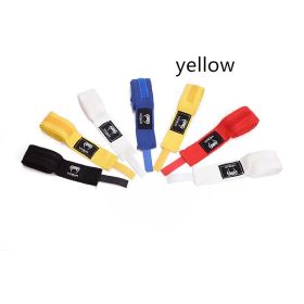 Boxing Bandage Elastic Boxing Hand Wrap Muay Thai Fighting (Option: Yellow-3 M Per Piece)