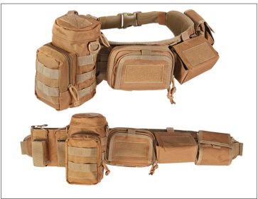 Camouflage Tactical Waist Cover Military Fan Outdoor Multi-functional Molle Belt (Option: Mud)