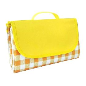 Outdoor Moisture-proof Portable Oxford Cloth Picnic Beach Mat (Option: Yellow check-150x200cm)