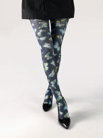 Thin Printed Pantyhose Abstract Retro Stockings (Option: 1830 Dark Color Butterfly-Average Size)