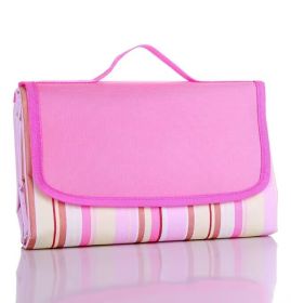 Outdoor Moisture-proof Portable Oxford Cloth Picnic Beach Mat (Option: Pink stripe-150x200cm)