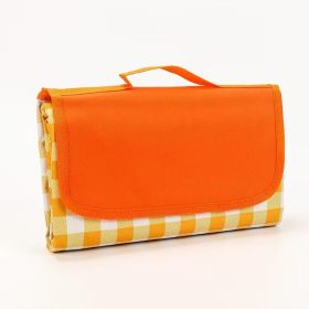 Outdoor Moisture-proof Portable Oxford Cloth Picnic Beach Mat (Option: Orange lattice-150x200cm)