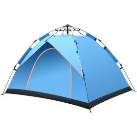 Camping Outdoor Travel Double-decker Automatic Tent (Option: Blue-2to3people and moistureproof)