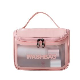 Wash Bag Portable Large Capacity Buggy Bag (Option: Semicircle Pink-22x16x12.5cm)