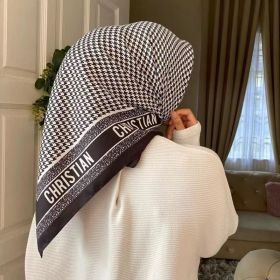 Silk Scarf 90cm Satin Malay Casual Scarf (Option: Style 1)