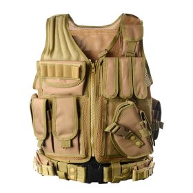 Outdoor Military Fan Summer Mesh Breathable Training Vest Multi-functional Tactical Vest (Option: Mud)