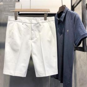 Male White Slim Five-point Pants Casual Small Trousers (Option: White-27)