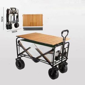 Outdoor Picnic Camping Folding Gathering Trolley (Color: White)